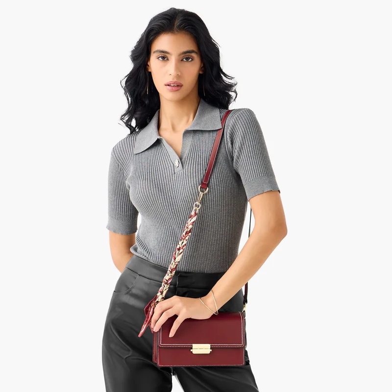 ساشا Sasha Crossbody Bag in Burgundy for Women